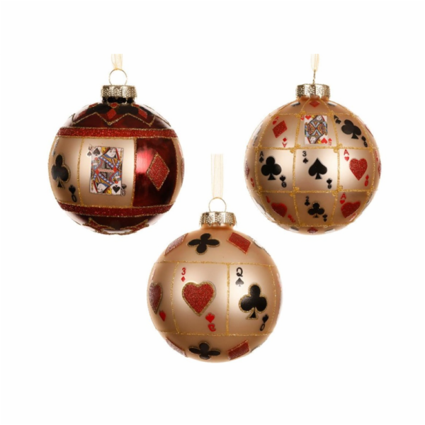 Vánoční přáníčka s hračkou na stromeček, 8 cm, sklo