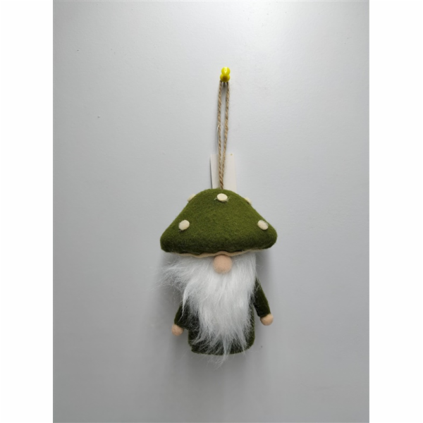 Dekorace Trpaslík Vánoční dotek, 11,5 cm, zelená