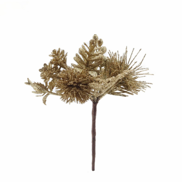 Umělá větvička Christmas Touch, zlatá, 18 cm