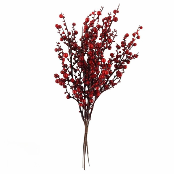 Umělá větvička Christmas Touch, červená, 27 cm