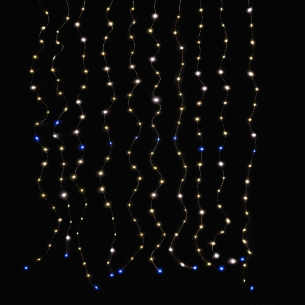 LED světelná clona, 2x2 m, teplá bílá, 180 LED diod