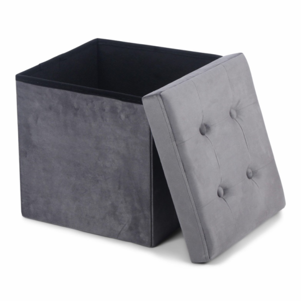 Pouf Domoletti, šedý, 38 cm x 38 cm x 38 cm