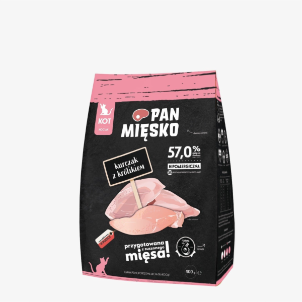 PAN MIĘSKO Chicken with rabbit XS - suché krmivo pro kočk...