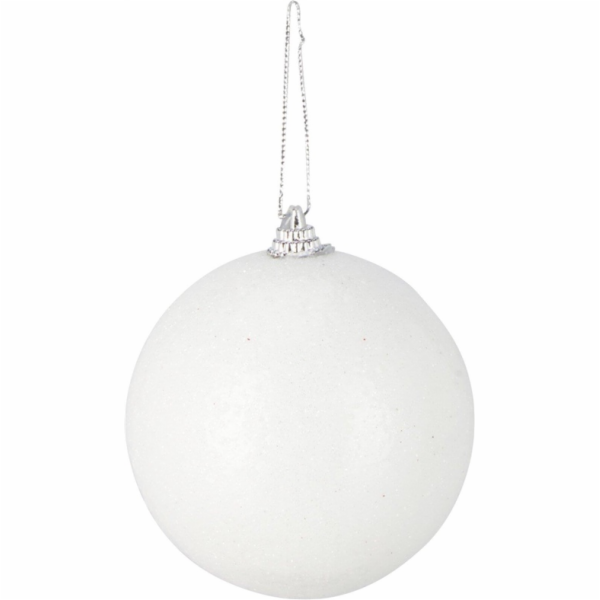 Vánoční hračka na stromeček, bílá, 8 cm