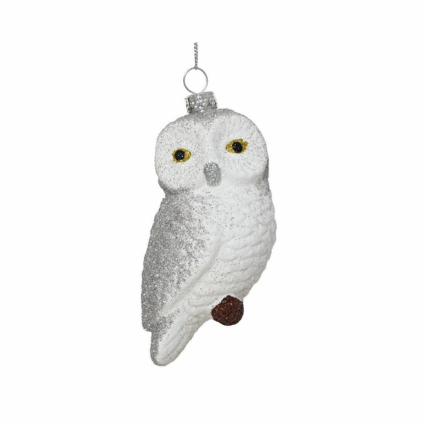 Vánoční hračka na stromeček Sova, 10,4 cm, plastová