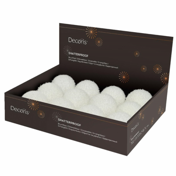 Vánoční hračky na stromeček 452869, bílé, 8 cm, plastové