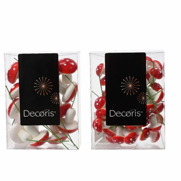 Dekorace, "Houby" 702803, plast, 15/45 ks.