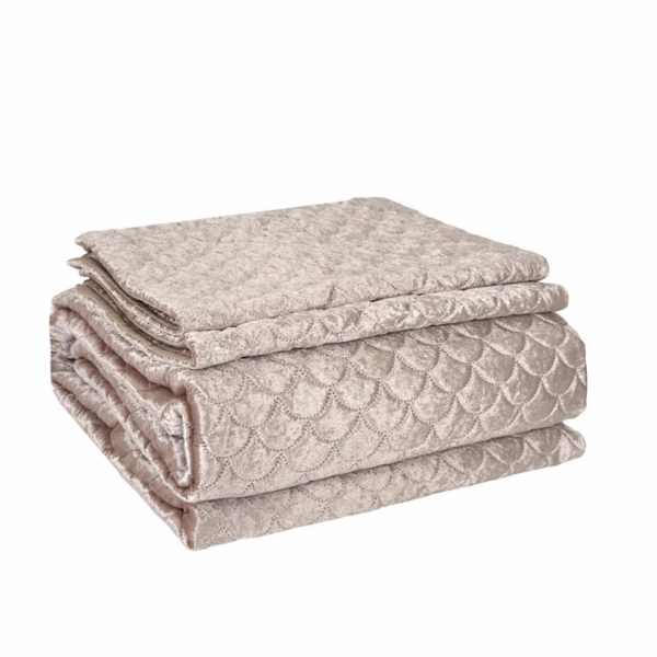 Sada přehozu a povlaku na polštář Domoletti Mink, růžová,...