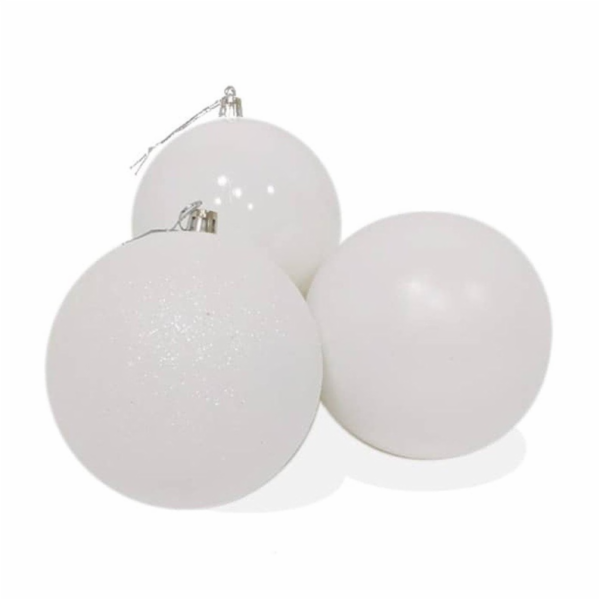 Vánoční hračky na stromeček Christmas Touch, bílé 4 - 8 c...