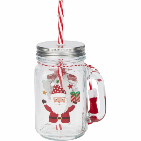 Sklenice s brčkem, plastová, 0,450 l