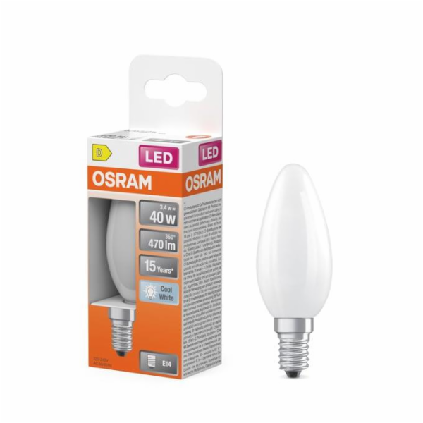 LEMP LED B35 3,4W E14 4000K 470LM MAT