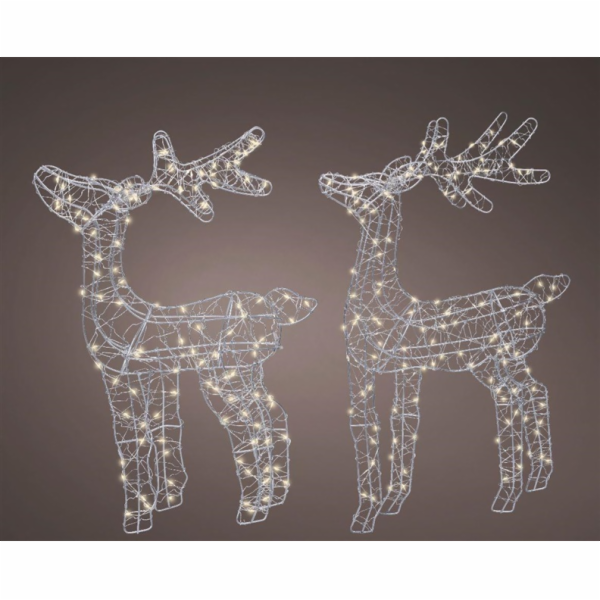 LED dekorace Jelen, 56 cm, 34 cm, 260 LED diod, 2 ks.