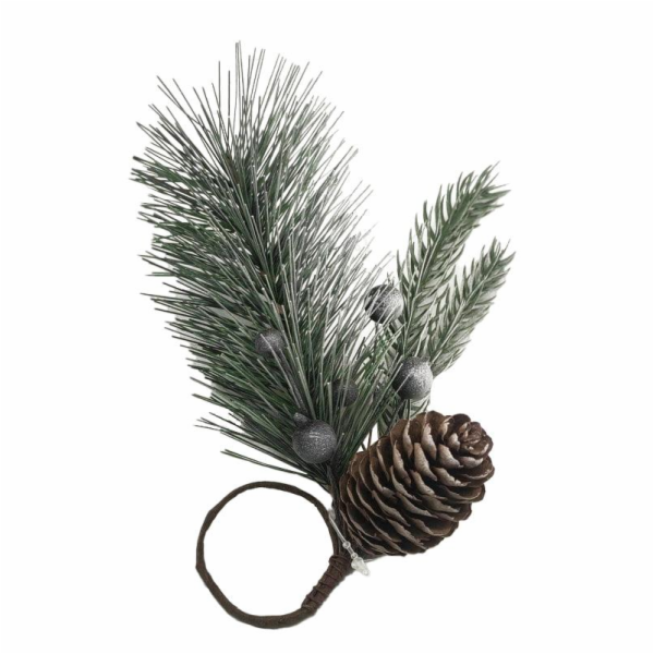 Umělá větev / držák na ubrousky, modrozelená, 18 cm