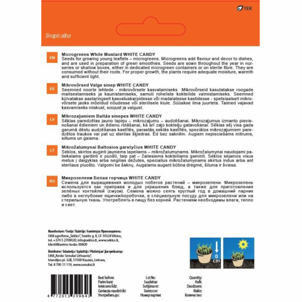 Semena hořčice Garden Center pro klíčení WHITE CANDY, 10 g