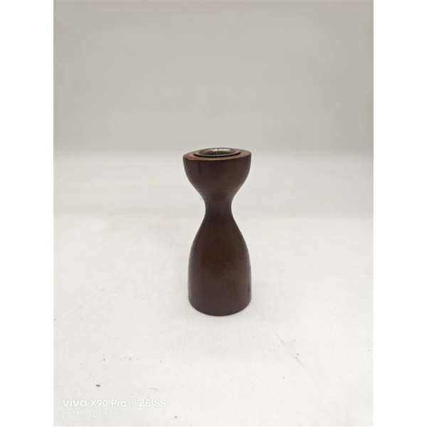 Svícen Domoletti, dřevěný, 11 cm, hnědý