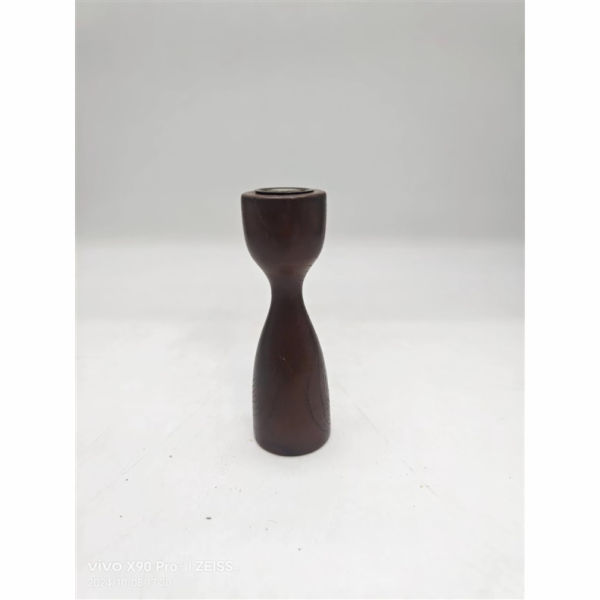 Svícen Domoletti, dřevěný, 15 cm, hnědý