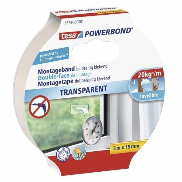 Montážní páska Tesa, průhledná 5 m x 19 mm