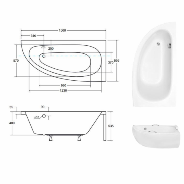 Vana BESCO MILENA PREMIUM PRAVÁ, 150×69,5×40 cm, pravá
