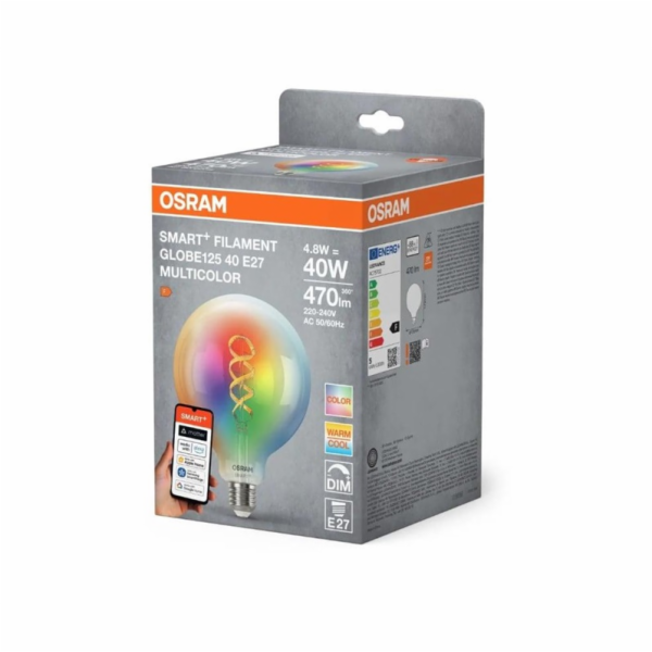 LED ŽÁROVKA SMART+ E27 G125 RGBW FL 4,5W