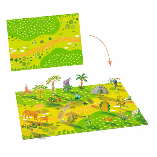 Kreativní sada Djeco Lift Up Stickers Zvířata