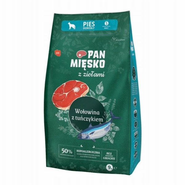 PAN MIĘSKO with Herbs Beef with tuna S - suché krmivo pro...