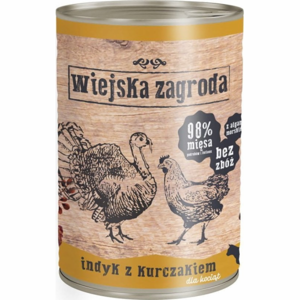 WIEJSKA ZAGRODA Kittens Krůtí s kuřecím masem - mokré krm...