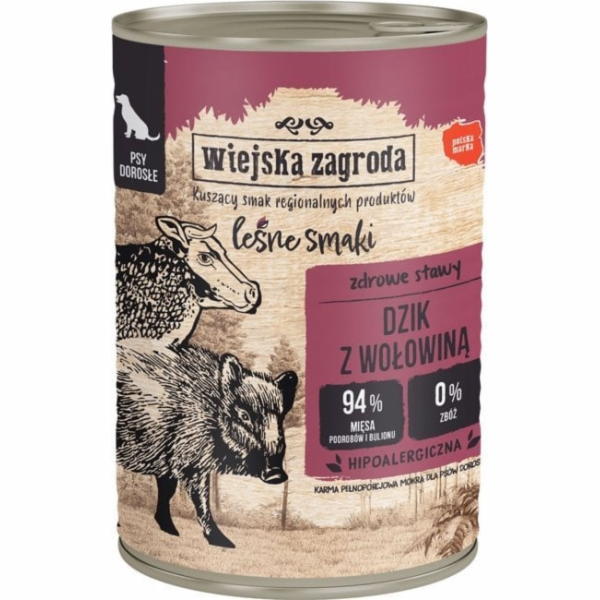 WIEJSKA ZAGRODA Forest Flavors Divoké prase s hovězím - v...