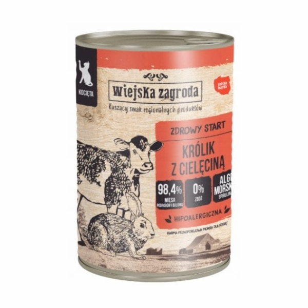 WIEJSKA ZAGRODA Rabbit with veal for kittens - mokré krmi...