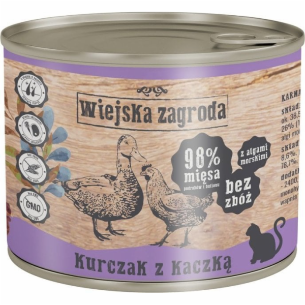 WIEJSKA ZAGRODA Chicken with duck - mokré krmivo pro kočk...
