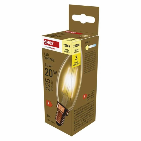 LED žárovka Vintage svíčka / E14 / 2,5 W (20 W) / 225 lm ...