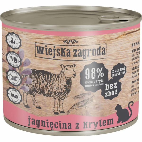 WIEJSKA ZAGRODA Lamb with krill - mokré krmivo pro kočky ...