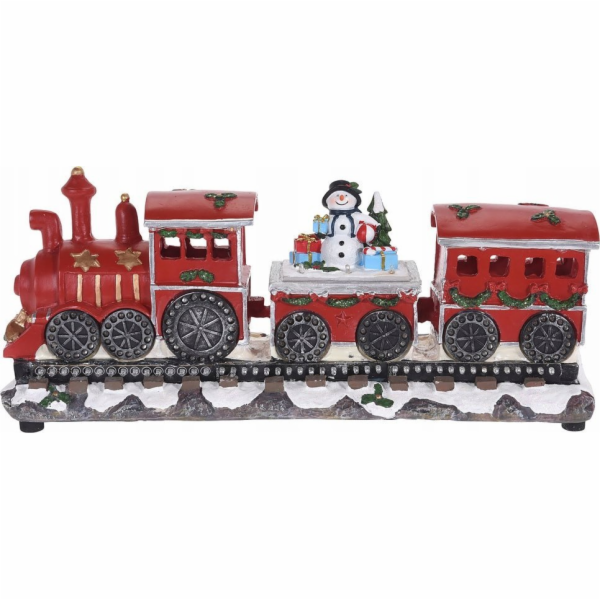 LED vánoční vláček, motiv sněhuláka, 39 cm