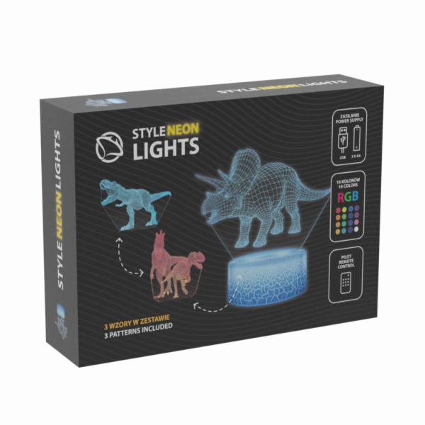 Manta SNL117RGB LED lampa světelná dekorace dinosauři RGB 3D