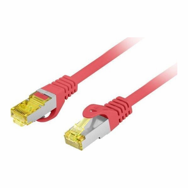 Lanberg Patchcord cat.6a S/FTP LSZH CU 0,5m červený fluke