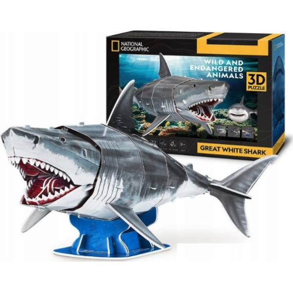 Cubic Fun 3D puzzle 78 dílků Bílý žralok