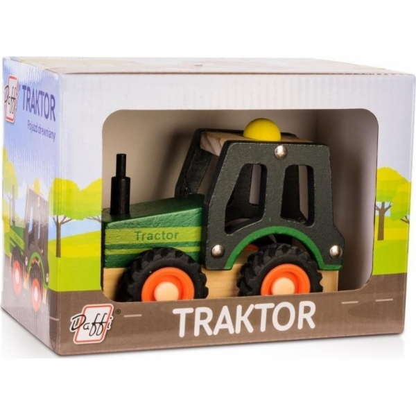 Daffi Dřevěné auto s pneumatikami traktoru