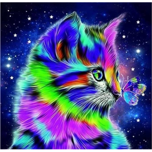 Norimpex Diamantová mozaika - Kočka s motýlem v noci
