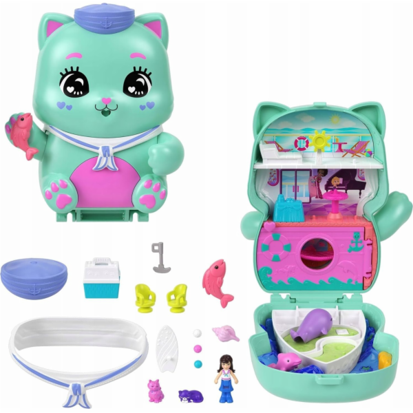 Mattel Sada Polly Pocket Plachetnice s kočičkou