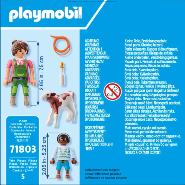 Playmobil Dvojbalení 71803 Farmářka s dítětem a teletem