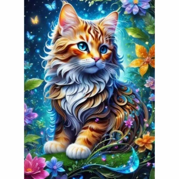 Norimpex Diamantová mozaika - Kočka v kouzelné zahradě