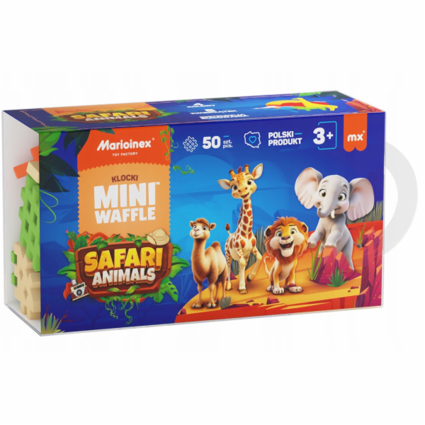 Marioinex Mini vaflové kostky - Zvířata ze safari 50 kusů