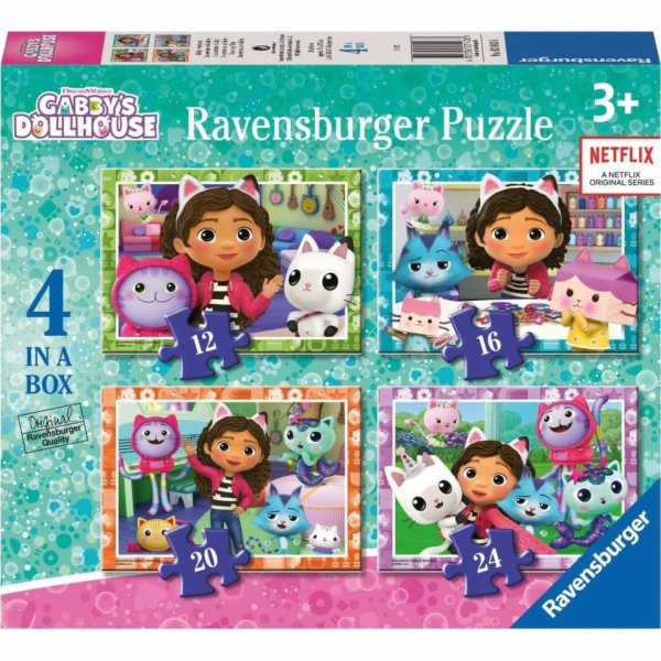 Ravensburger Polska Gabiin kočičí domek 4 v 1 puzzle 12/1...