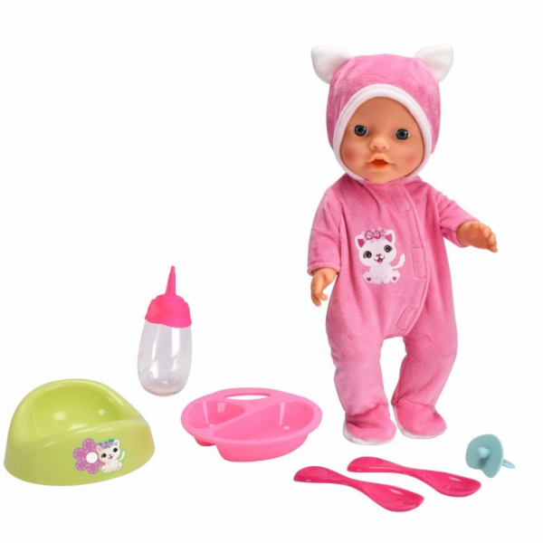 Simba Pyžamo pro panenky New Born Baby s kočkou 30 cm