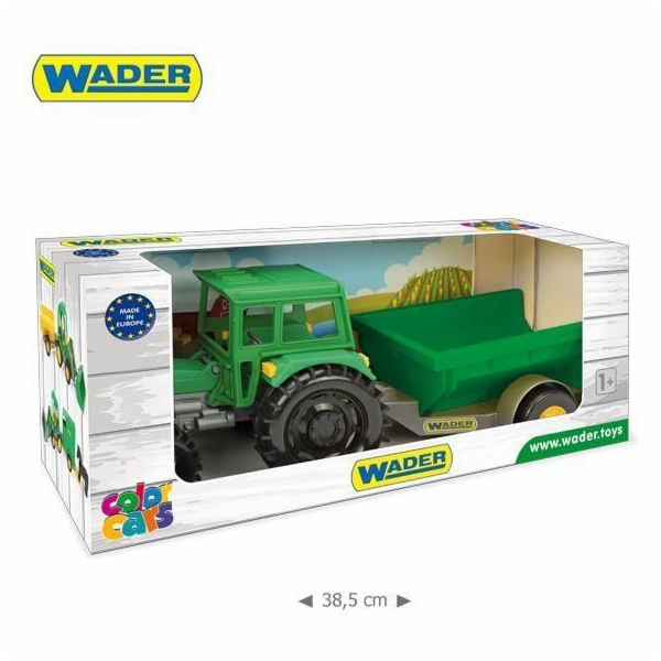 Wader Farmářský traktor s koňským přívěsem v kartonové kr...