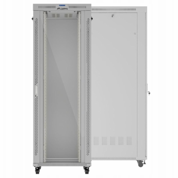 Lanberg 47U 800x1000 šedá stojatá racková skříň s proskle...