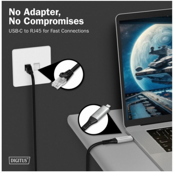Digitus Digitus USB-C 3.2 Gen1 - RJ45 Ethernet Kabel, 1Gb...