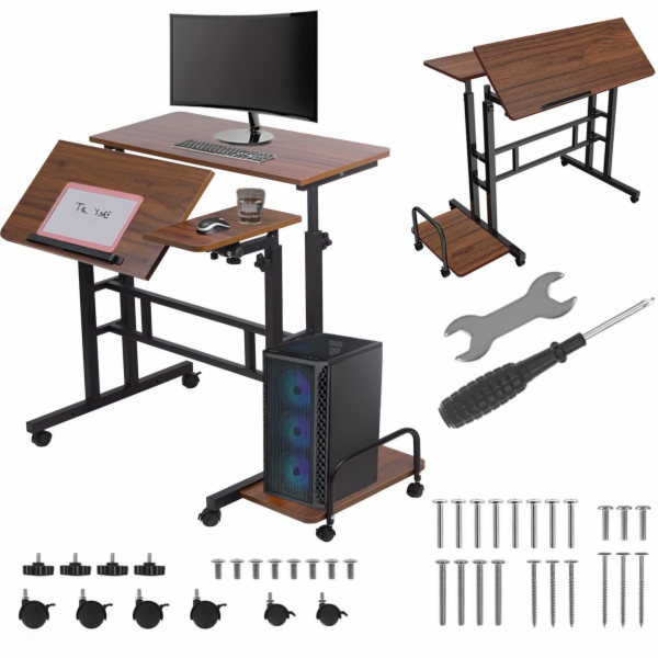 Maclean Mobilní nastavitelný stůl MC-124 B max. 50 kg, na...