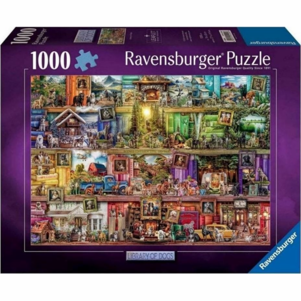 Ravensburger Polska 1000dílné puzzle Psi v knihovně