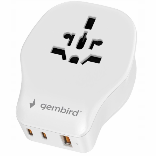 Gembird TPA-1A2C20-02-W Univerzální cestovní napájecí ada...