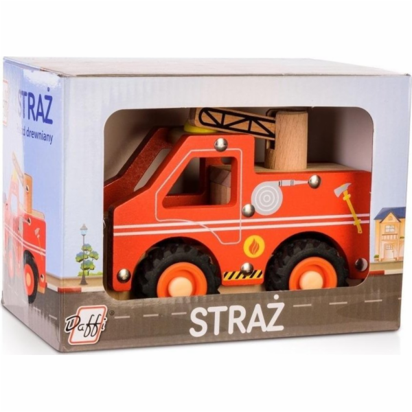 Daffi Dřevěné auto s pneumatikami Hasičský sbor